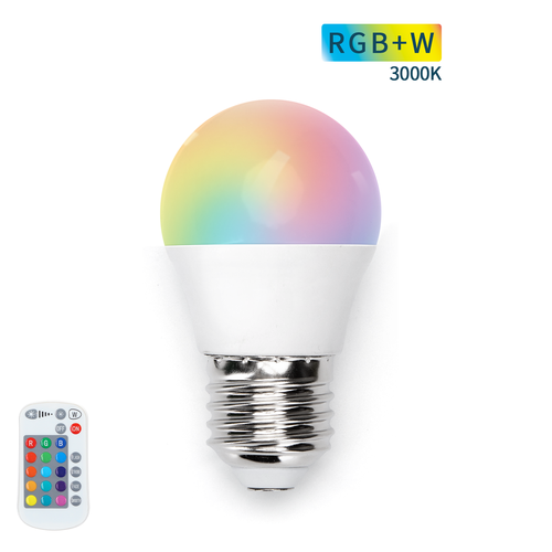 LED A5 G45 - Stor Spredning E27 4.8W RGB+Hvid
