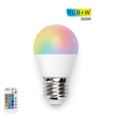 LED A5 G45 - Stor Spredning E27 4.8W RGB+Hvid