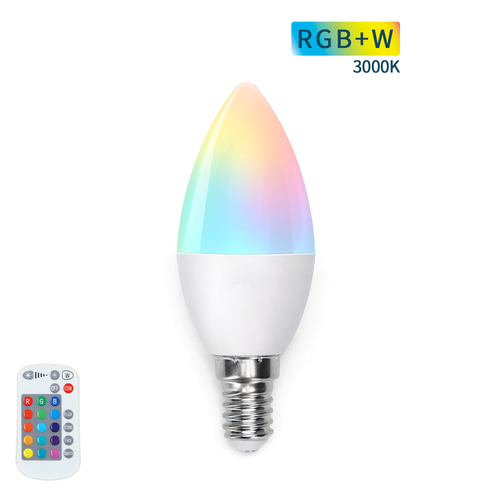 LED A5 C37 E14 4.8W RGB+W