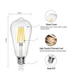 LED Filament pære ST64 E27 8W - 2700K Klar