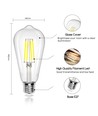 LED Filament pære ST64 E27 8W - 6500K Klar