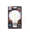 LED Filament pære G80 E27 6W - 6500K Klar