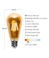 LED Filament pære ST64 E27 - 4W 2200K Amber