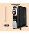 Oliefyldt Radiator 2500W med Elektronisk Kontrolpanel - 13 Ribber, Bredde 147mm - Sort