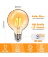 LED Filament pære G80 E27 4W - 2200K Amber