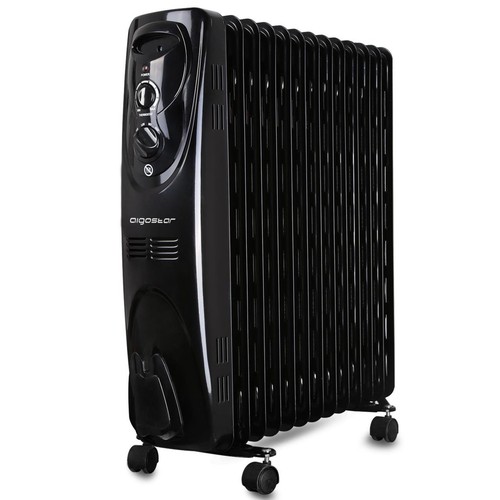 Olieudfyldt Radiator 2500W - 13 Ribber, 147mm, Sort - Sort Skov