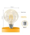 LED Filament pære G95 E27 - 6W 2200K Amber