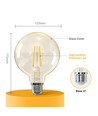 LED Filament pære G125 E27 8W - 2200K Amber