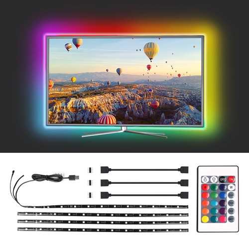 LED TV Bagbelysning 4x0,5m 5050-12 | USB-Drevet med 24-Knaps Controller