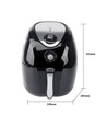 Airfryer mekanisk 1500W 3,5L Dobbeltgryde - Sort Drage Pro