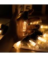 Solcelle Lyskæde - 03: 10 LED Varmhvide Gennemsigtige Edison-Pærer