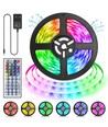 LED RGB LED Strip Lys, 5m, 5050-30, 44-knaps Controller