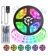 LED RGB LED Strip Lys, 5m, 5050-30, 44-knaps Controller