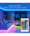 LED RGB strip, 5M - Med 24-Knappers Fjernbetjening