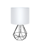 Metal Bordlampe E14 18W Hvid Lampeskærm Sort Fod