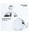 E14 Metallampe med Bord og Hvid Lampeskærm - Spundet Jern Base