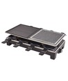 Raclette grill og BBQ 1500W - Sten / Aluminiumsplade, 8-Person