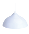 Halvcirkelformet Hvid Pendellampe med Plast Lampeskærm - Pære Ikke Inkluderet