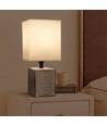 Keramik Bordlampe E14-18 - Hvid Lampeskærm, Hvid & Sort Base