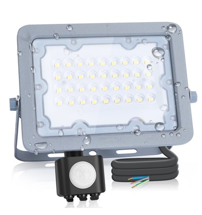 LED Sensor Projektør 30W 6500K SMD IP65 90°