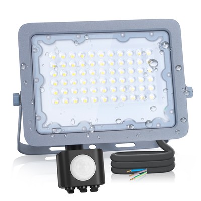 LED Sensor Projektør 50W 6500K SMD IP65 90° - Kulør : Kold