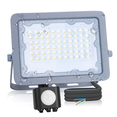 SMD LED Sensorprojektør, 50W, 4000K, IP65, 90° - Kulør : Neutral