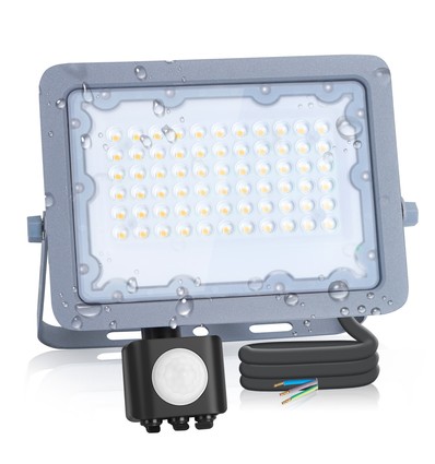 SMD LED Sensorprojektør, 50W, 4000K, IP65, 90°