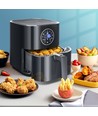 Mini Cube Airfryer - Elektronisk 1500W 3.5L Dobbelt Gryde, Sort