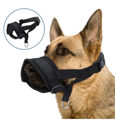 Imitation Nylon Hundemudder XXL (W2.5*L28-38cm*Hals22-35cm) - Sort