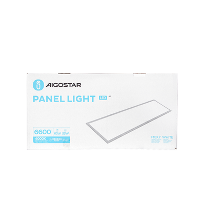 Aigostar LED Panel 60W - 120x30cm, Hvid Ramme, Rektangulær, Neutral Hvid 4000K