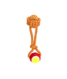 Bomuldsreb Legetøj med bold - L: 32 cm - Gult/Rødt & Sort/Let KamelBeige, 230g, assorteret 1 stk.