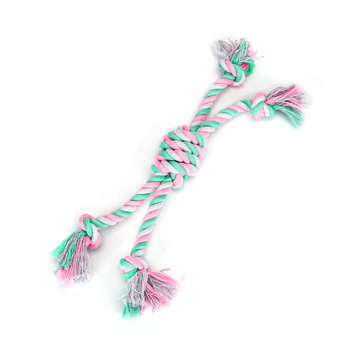 Bomuldsreblegetøj - 36 cm, 120g - Pink/Blå/Lilla
