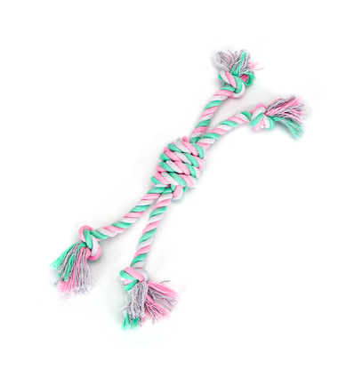 Bomuldsreblegetøj - 36 cm, 120g - Pink/Blå/Lilla