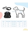 Reflekterende Silke Hundevest Sele - W1.5cm * L35-40cm med Håndtag 0.8cm * 1.5m