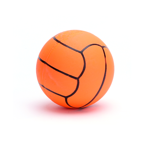 Gummiskum Volleyball D5.7cm - Fluorescent Rød/Orange/Gul/Grøn, assorteret 1 stk.