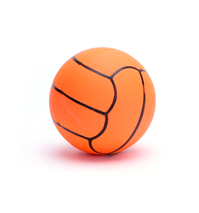 Gummiskum Volleyball D5.7cm - Fluorescent Rød/Orange/Gul/Grøn, assorteret 1 stk.