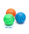 Fluorescerende Gummiskum Basketball D7.2 cm - Orange/Grøn/Blå