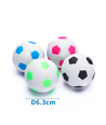 Gummiskum Fodbold D6.3cm - Hvid/Rød | Hvid/Grøn | Hvid/Blå | Hvid/Sort, assorteret 1 stk.