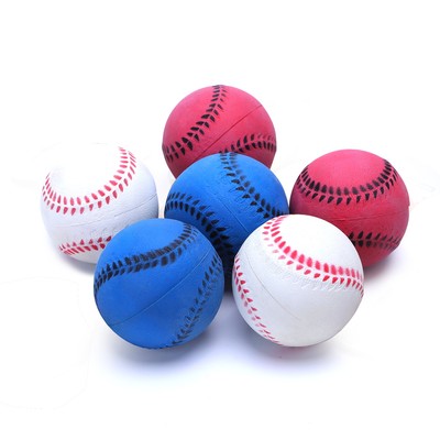 Billede af Gummi Baseball kæledyrslegetøj - D7.2 cm, Hvid/Rød/Blå, hund/kat, assorteret 1 stk.
