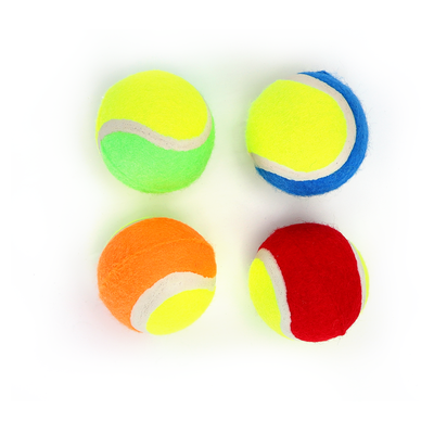 Se Gummibold Tennis - D6,3 cm - Gul/Rød, Gul/Blå, Gul/Grøn, Gul/Orange, assorteret 1 stk. hos Aigostar.dk