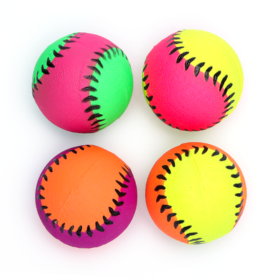 Billede af Gummi Skumbold Baseball D6.3cm - Rød/Gul & Rød/Grøn, assorteret 1 stk.