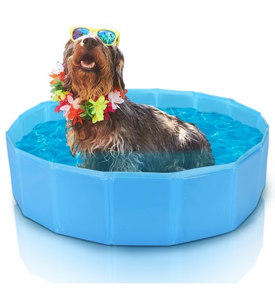 Hunde Svømmebasin - D80 x H20 cm, Blå