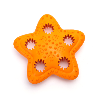 Billede af Femstjernet Gummilegetøj - 12cm - Blå/Orange/Pink