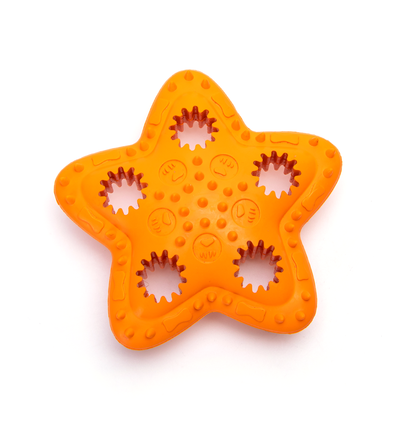Femstjernet Gummilegetøj - 12cm - Blå/Orange/Pink