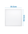 LED E5 MS - 50W LED Panel 6500K Hvid (Størrelse: 595x595x9 mm)