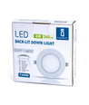 E6 LED Baglys Indbygningsspot, 4W, 6500K, Rund - Til Indbygning (Udskæringsmål: 77-82mm)