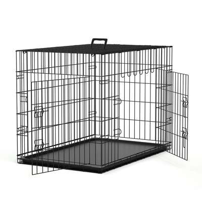 Sort Metallisk Hundebur - 107x69x75,5 cm