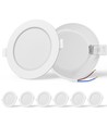 LED Downlight Pro, Indbygget Rund 6W - Klar/Koldt Hvid 6500K, Mat Hvid, Plast, Ø118mm