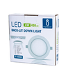 LED Downlight Pro, Indbygget Rund 6W - Klar/Koldt Hvid 6500K, Mat Hvid, Plast, Ø118mm