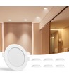 LED Downlight Pro, Indbygning Rund 9W - Varm Hvid 3000K, Mat Hvid, Plast, Ø145mm